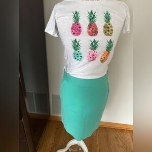 J Crew Colorful Pineapple Graphic Tee – Size S and Skirt